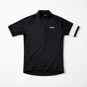 Rapha Core Cycling Jersey Mens Medium Black Short Sleeve Full Zip Road Bike Top